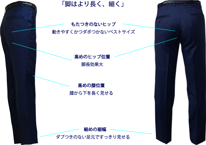 「脚はより長く、細く」